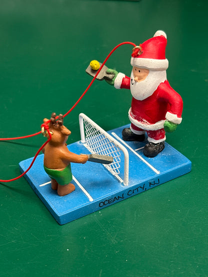 Santa Playing Pickleball Ornament