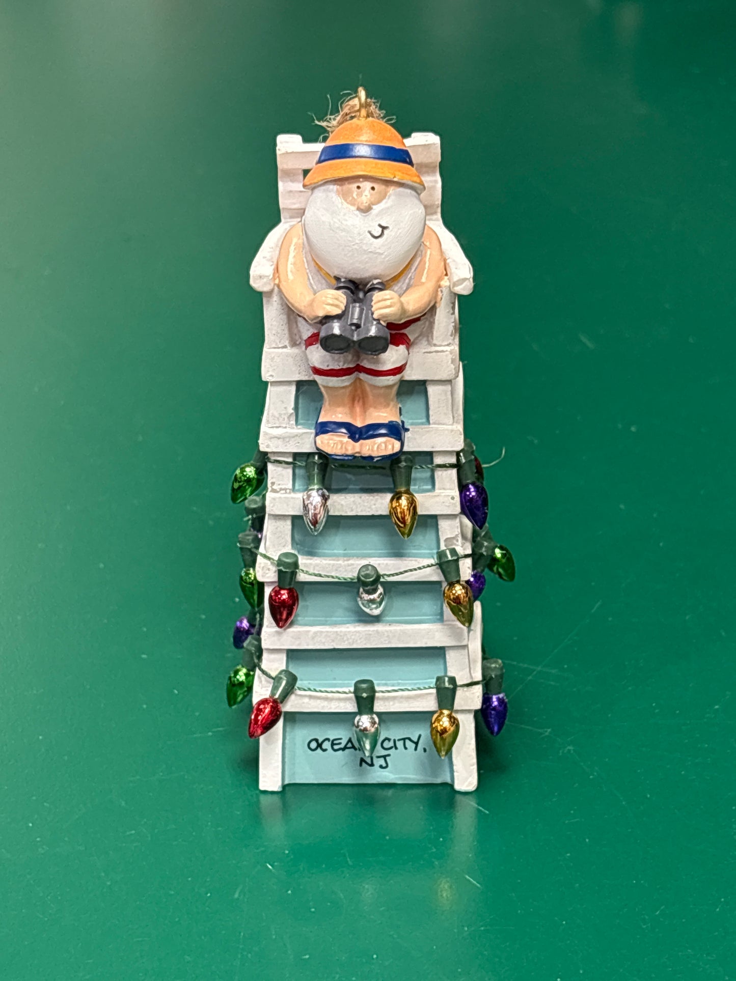 Santa on Lifeguard Stand Ornament