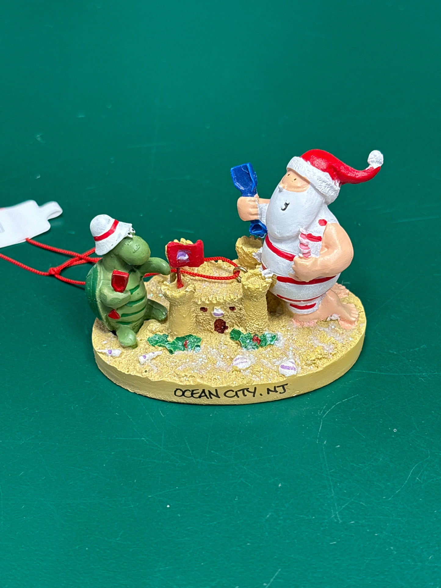 Turtle Santa Sandcastle Ornament