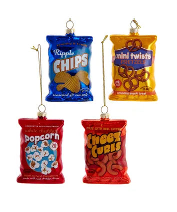 Snack Bag Glass Ornament