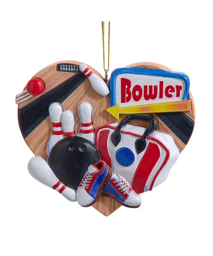 Bowling Heart Shaped Ornament