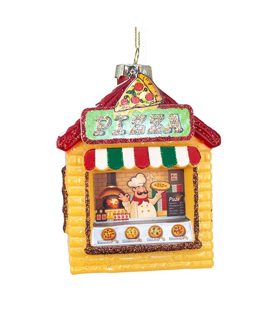 Pizza Shop Glass Ornament