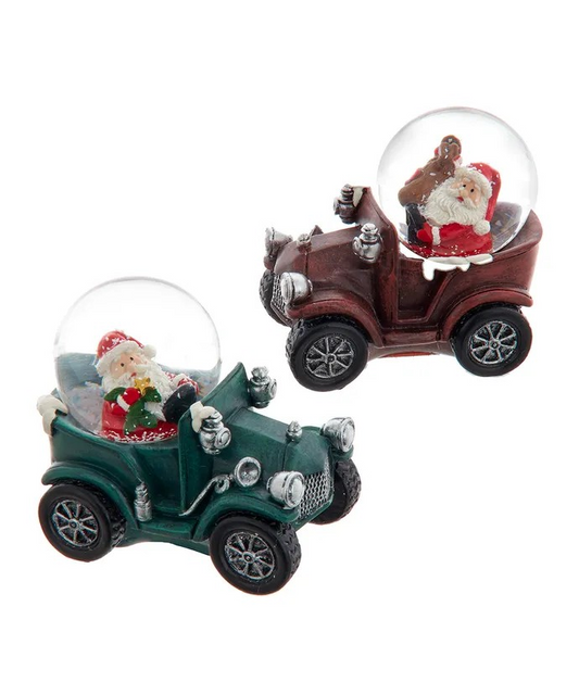Santa Car Water Globe