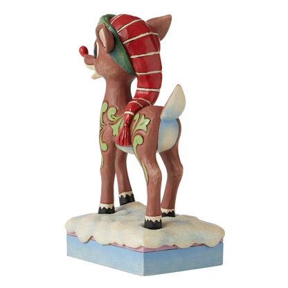 Rudolph In Long Hat Figurine