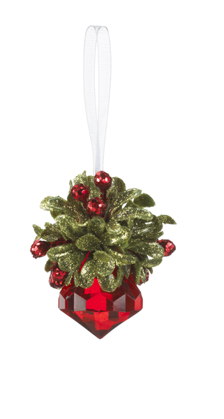 Red Teeny Mistletoe Jewel Ornament