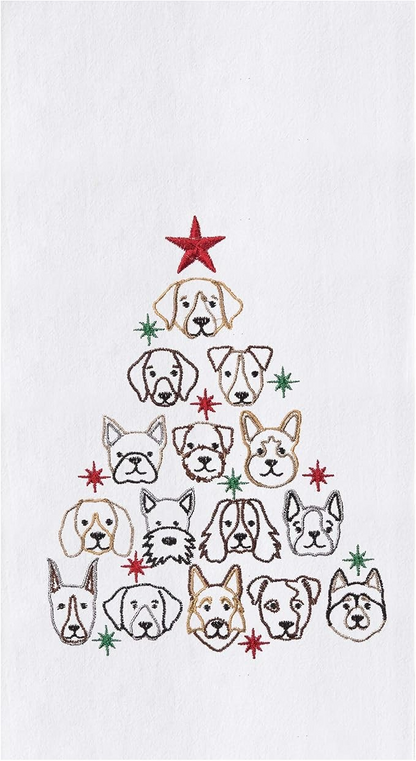 Dog Face Christmas Towel