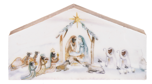 Nativity Scene Block Wood