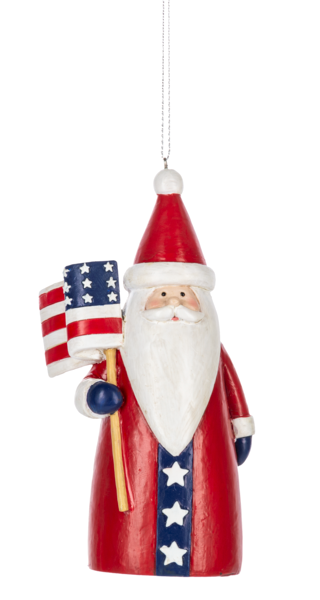 Patriotic Santa Ornament