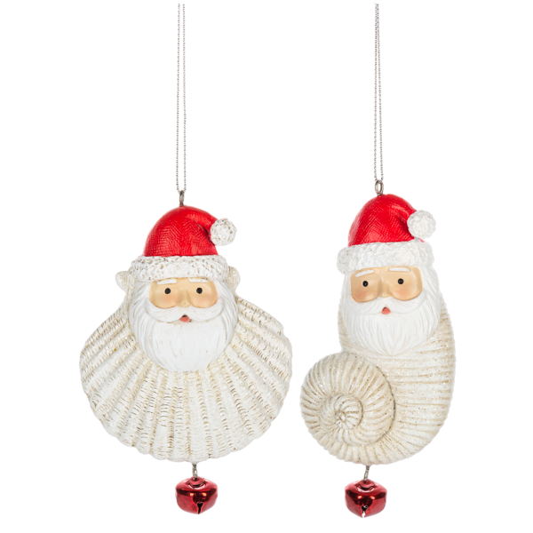 Santa Shell Ornament