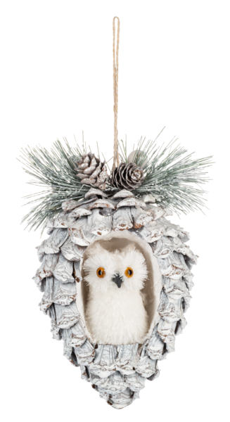 Owl Pinecone Ornament