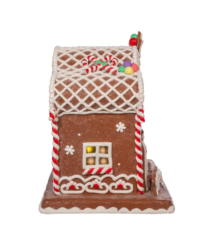 Lit Nativity Gingerbread House