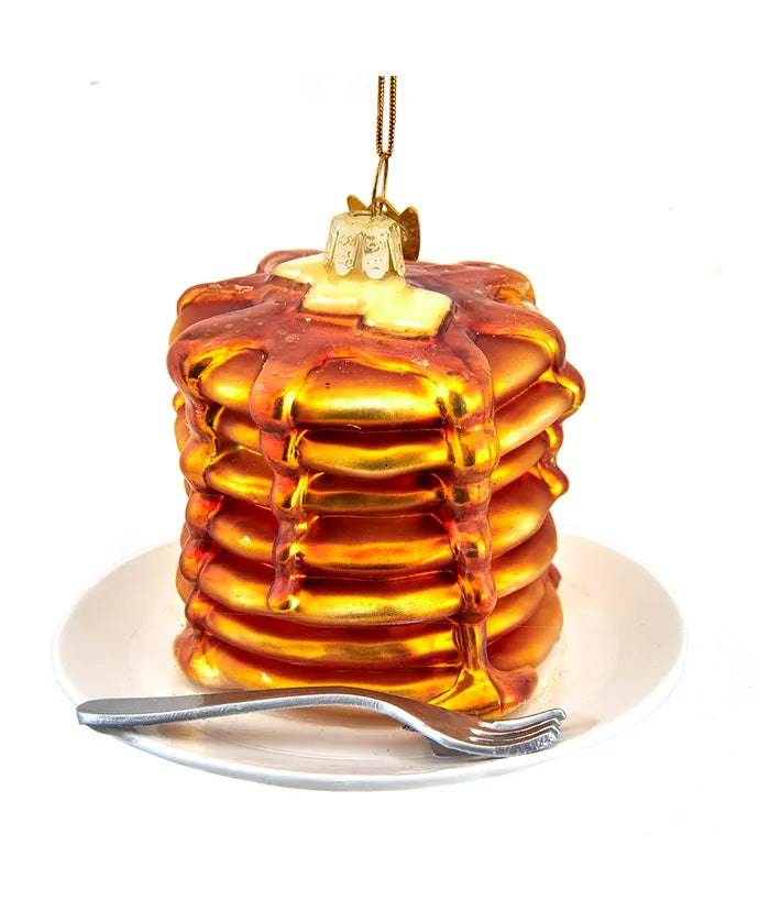 Pancakes Glass Ornament