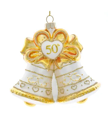 50TH Anniversary Bell Glass Ornament
