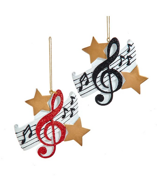 Treble Music Note and Stars Ornament