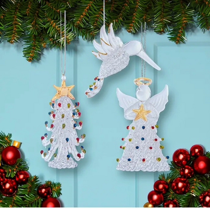 Spun Glass 3-Piece Ornament Set