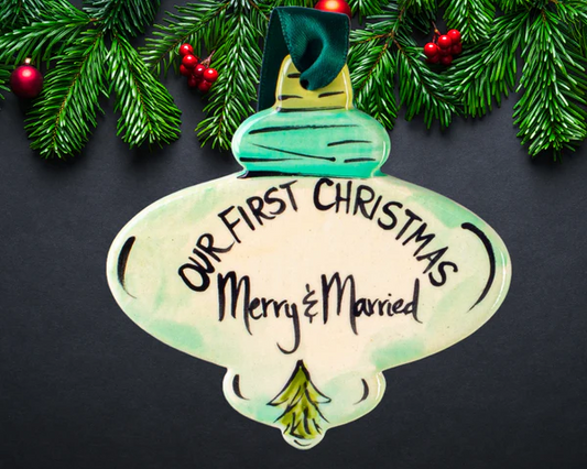 1st Christmas Merry Married Ornament