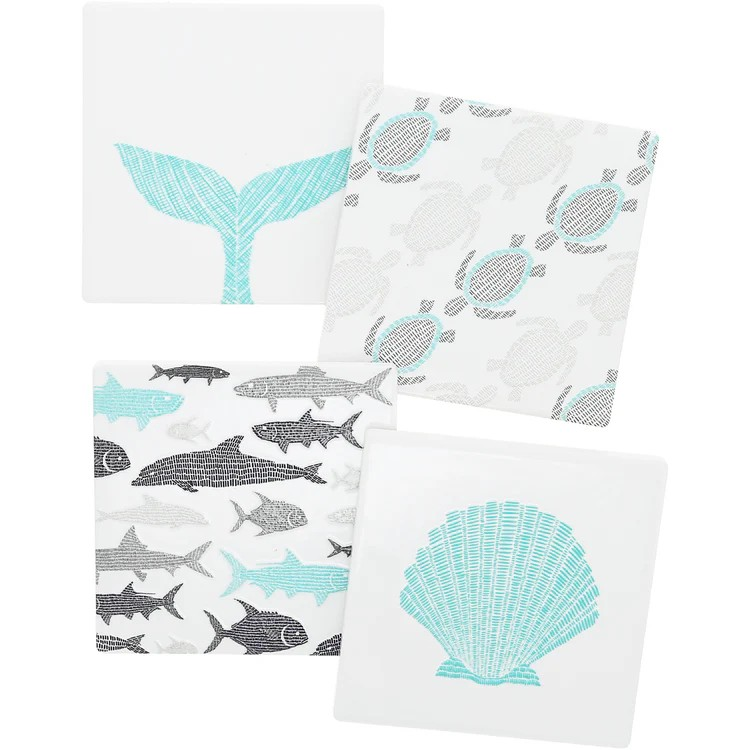 Beach Ceramic Coaster Set