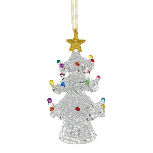 Tree Spun Glass Facets Ornament