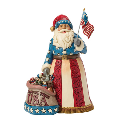 Patriotic Santa Figurine