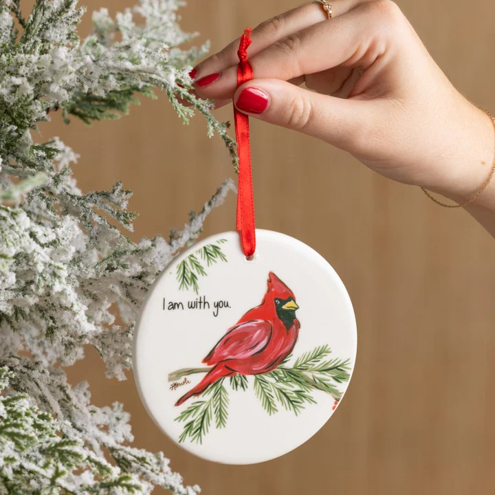 Cardinal I Am With You Disc Ornament
