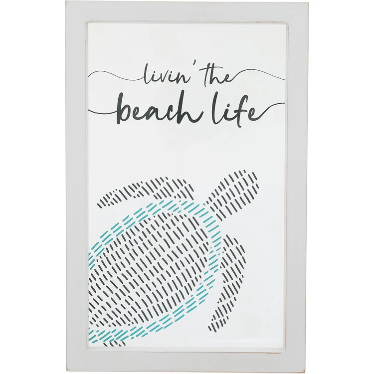 Beach Life Glass Plaque