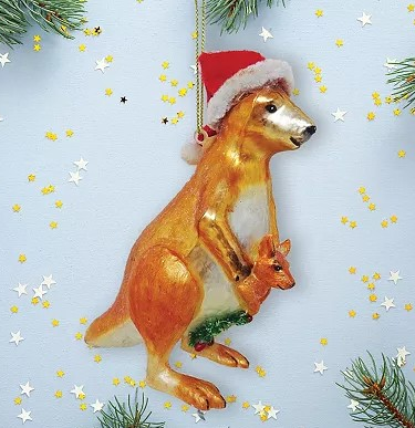 Kangaroo Glass Ornament