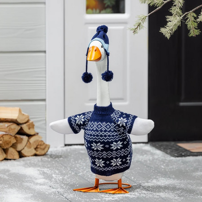 Blue Sweater Goose Outfit