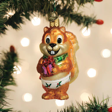 Silly Christmas Squirrel Ornament