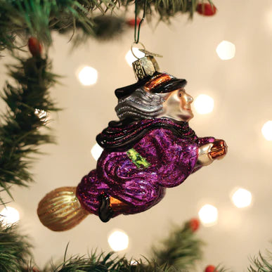 Witch On Broomstick Ornament