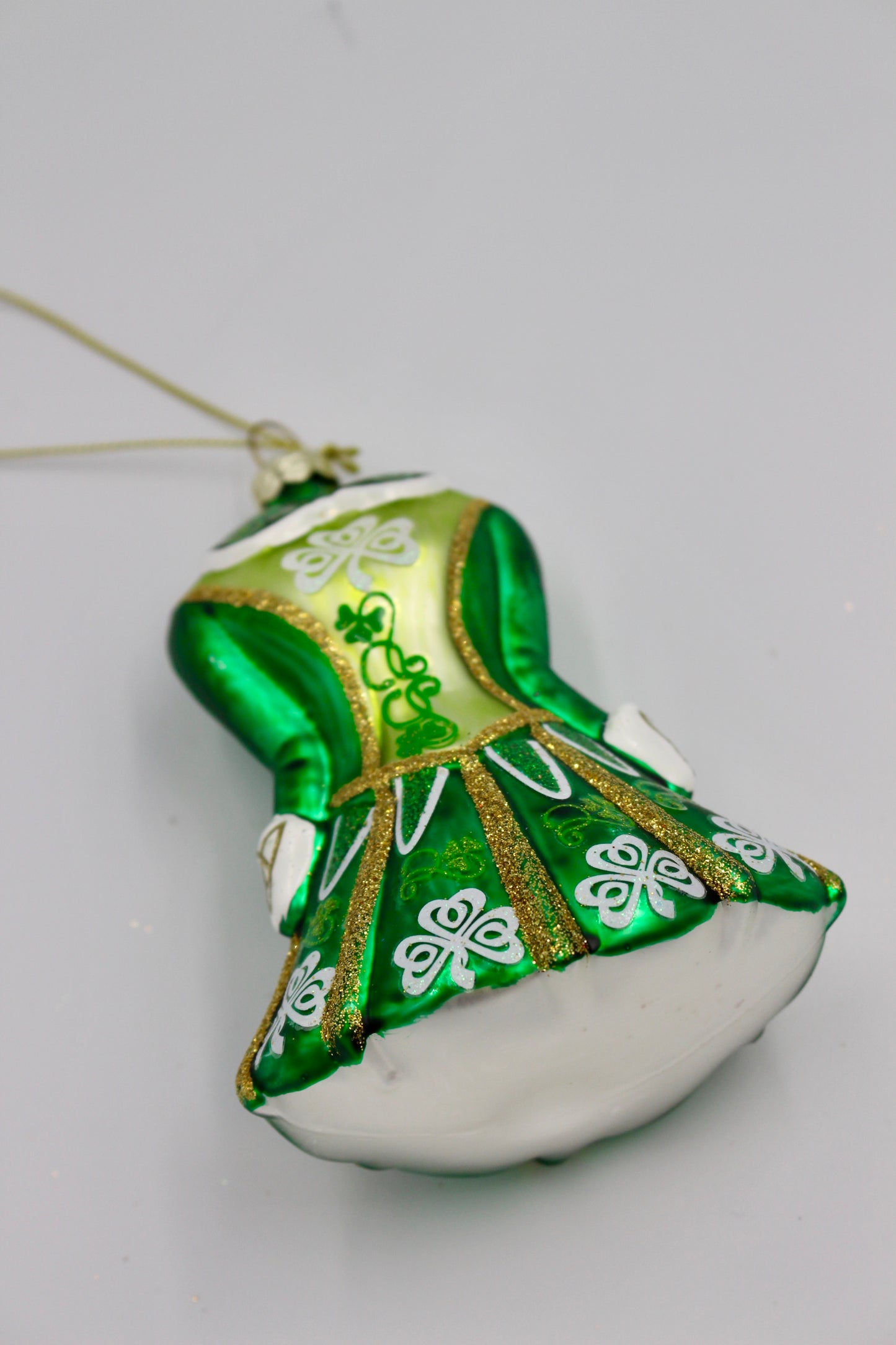 Glass Irish Dress Ornament