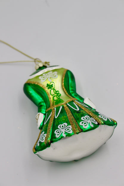 Glass Irish Dress Ornament