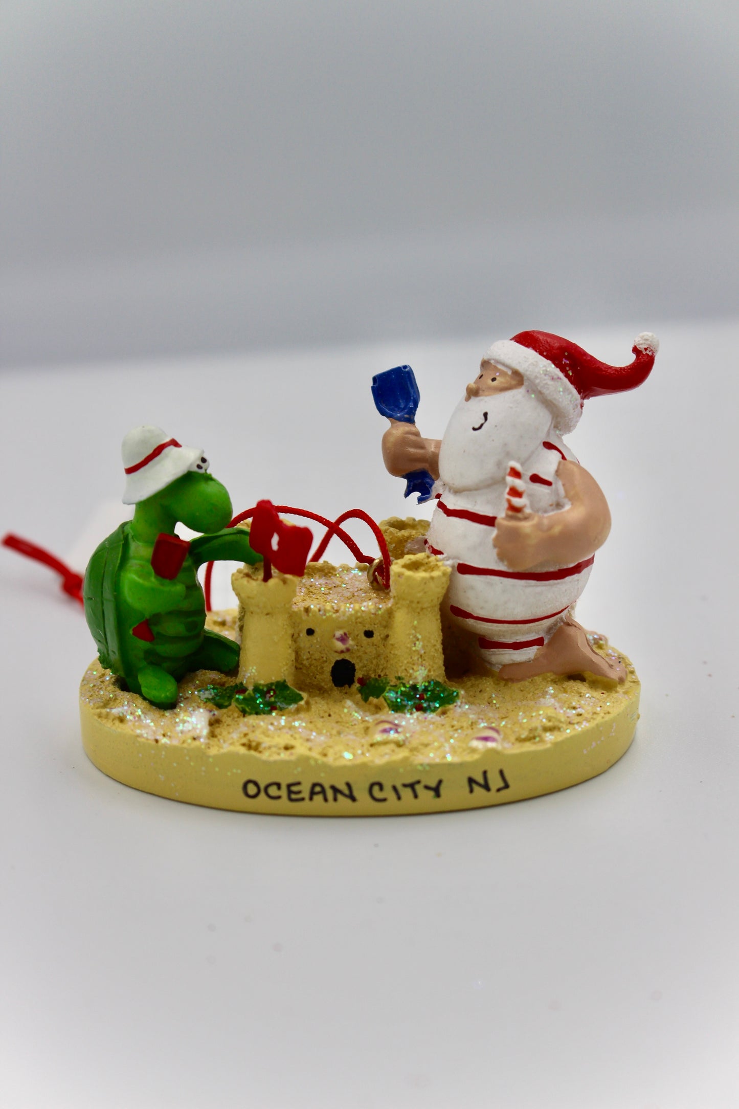 Turtle Santa Sandcastle Ornament
