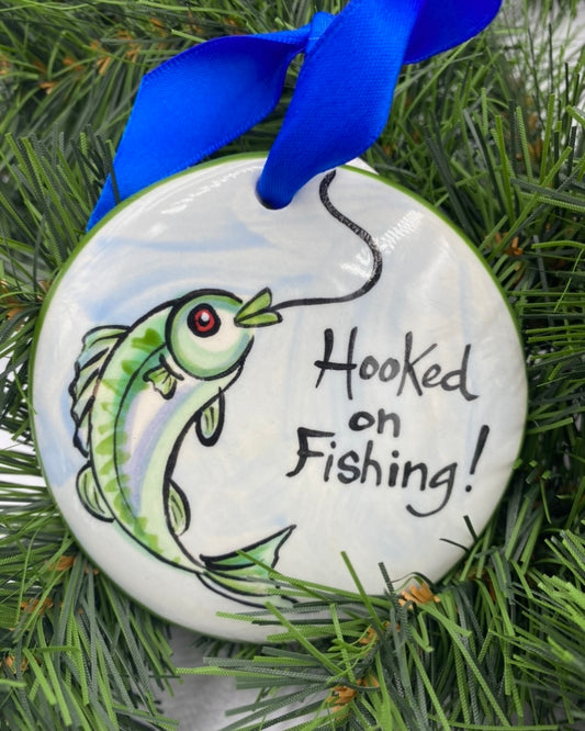 Hooked on Fishing ornament