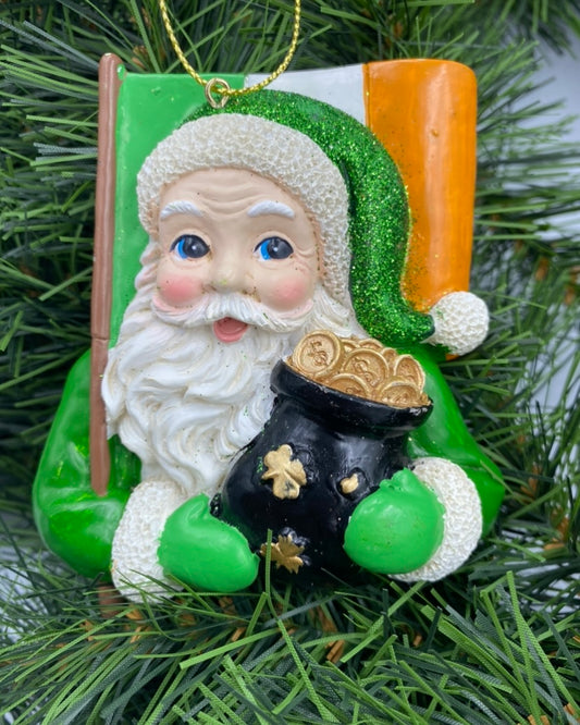 Irish Santa w/ Flag ornament
