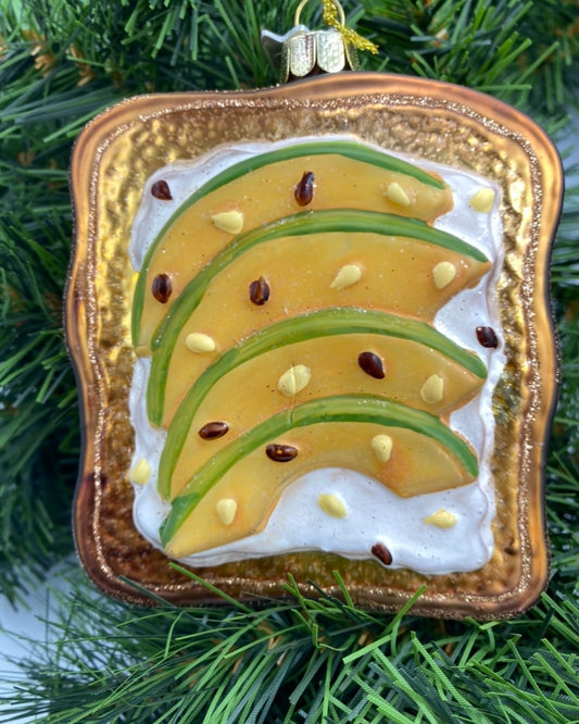 Avocado Toast Glass ornament