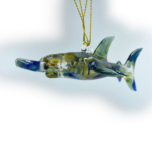 Multicolor Glass Hammerhead Ornament