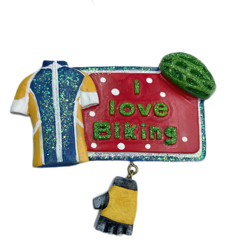 I love biking ornament