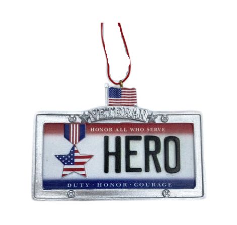 Hero License Plate Ornament