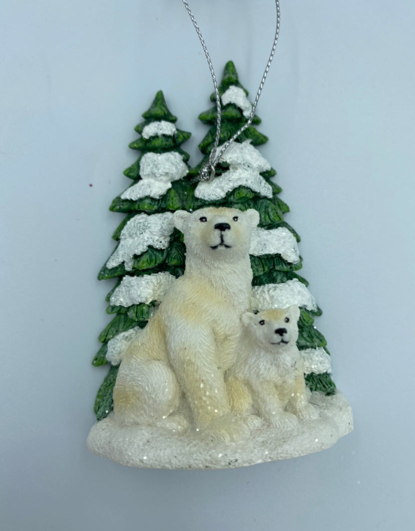 Polar Bear W/ Tree Ornament