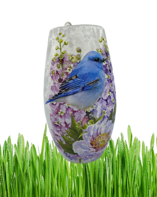 Bluebird with Flowers