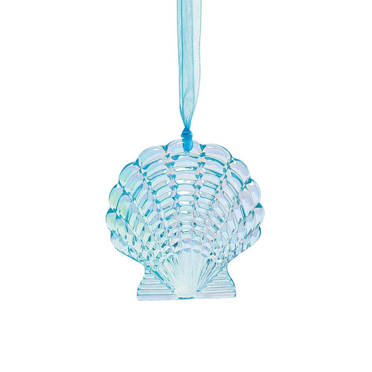 Blue Fan Shell Facets ornament