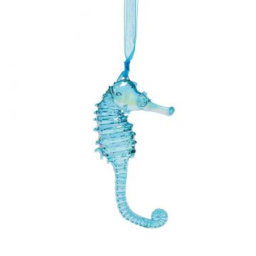 Blue Seahorse Facets ornament