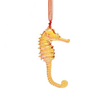 Orange Seahorse Facets ornament
