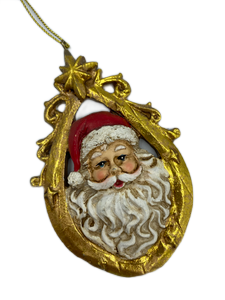 Santa Head w/ Gold Decor