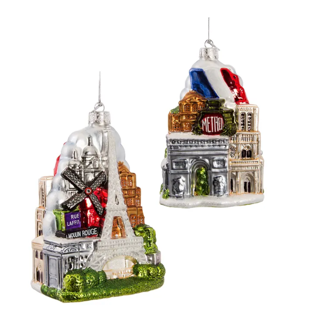 Paris City Glass ornament