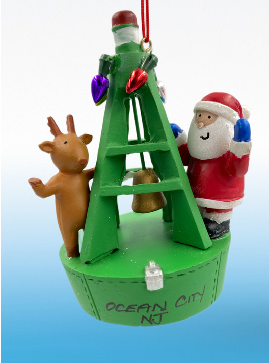 Santa on Channel Buoy ornament
