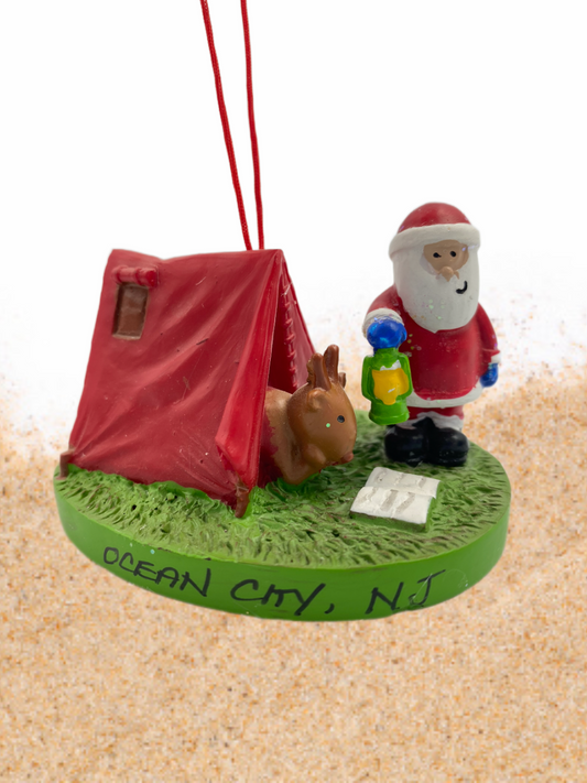 Santa W/ Reindeer and Tent ornament