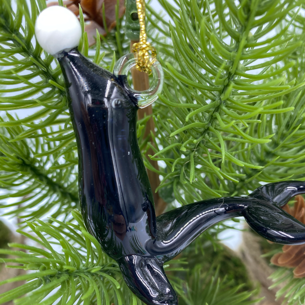 Sea Lion Egyptian Glass Ornament