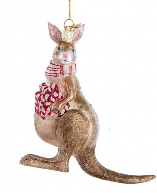 Kangaroo W Candy Cane ornament