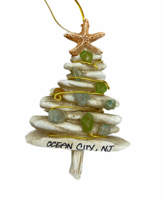 Tree W/ Sea Glass ornament